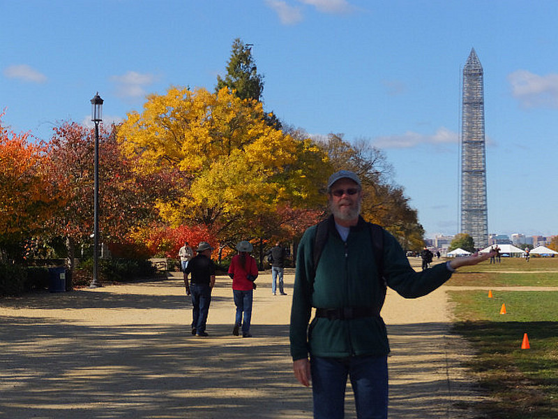 Me holding up the Washington Monument