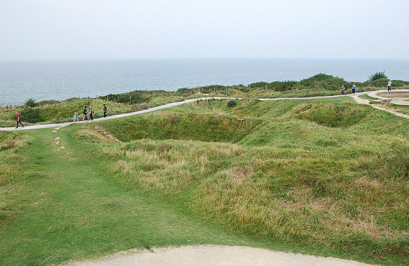 bomb craters near the bunkers