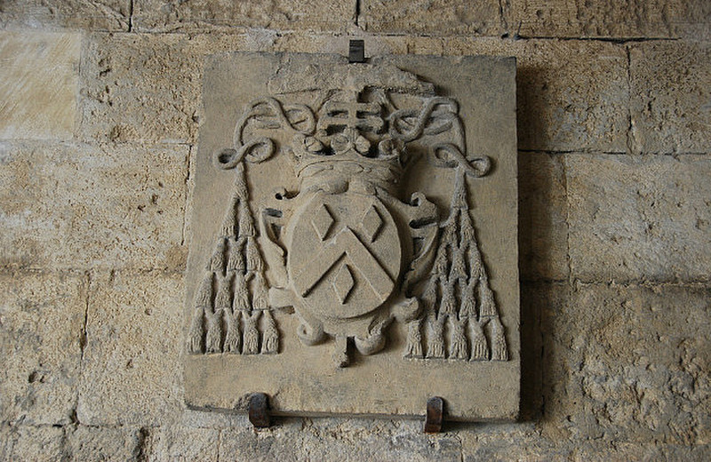 A coat of arms at the cloisters