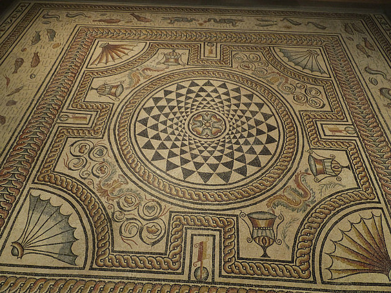 A mosaic floor