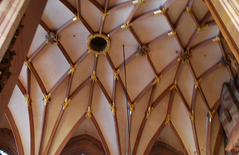 Some of the ceiling