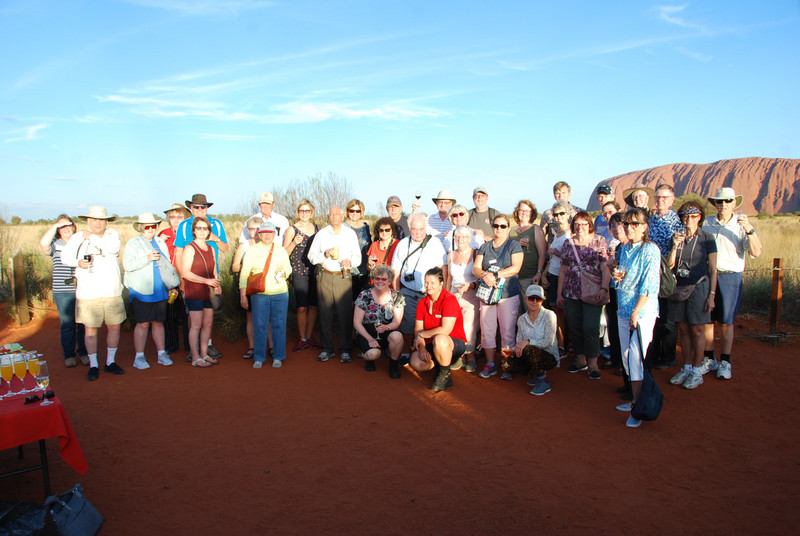 Our bus tour group at sunset