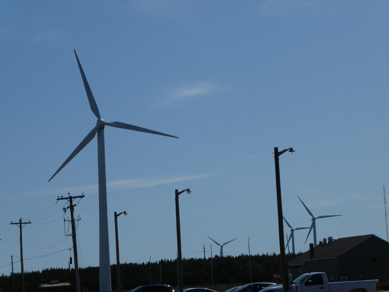 Windmills at the end of the road in North Cape