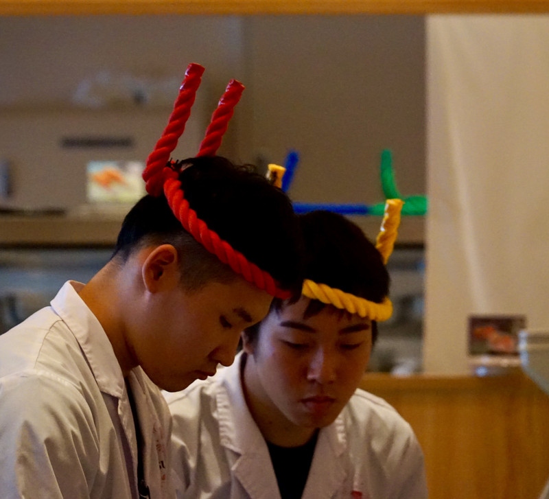 Waiters at an Hiroshima restaurant