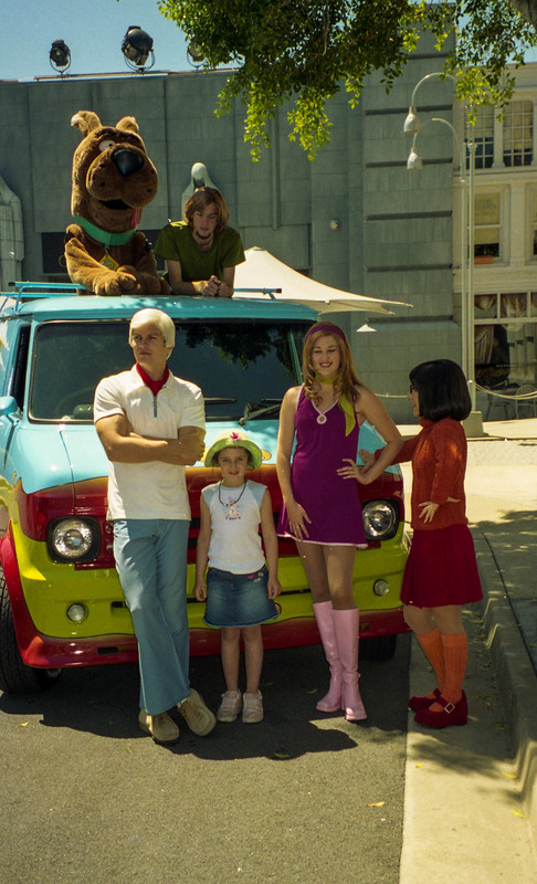Emma with the Scooby Doo crew at Movie World