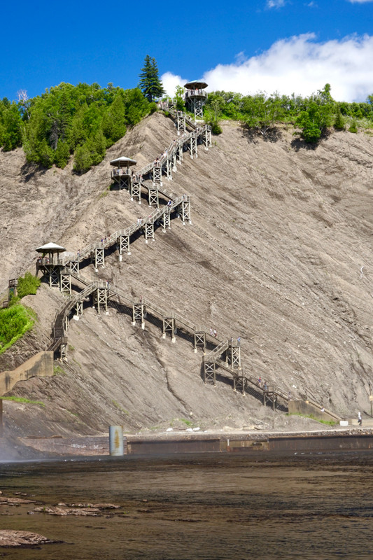 Staircase up the side of Montmorency Falls
