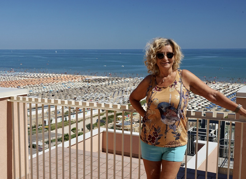 Rimini Beach from our rooftop terrace