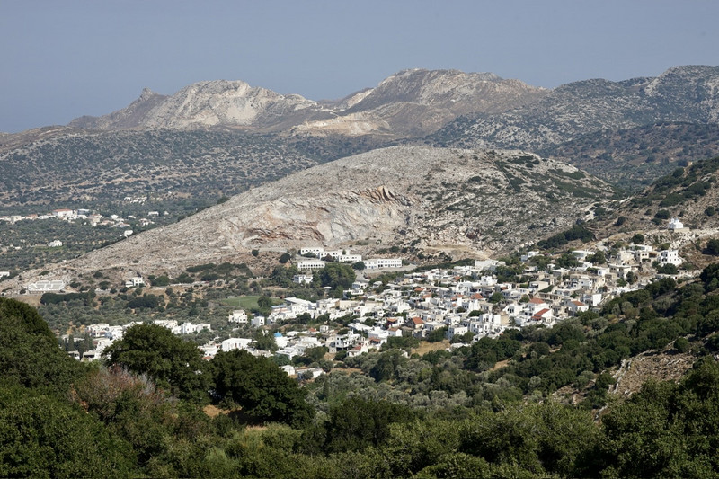 Filoti village from the start of the Mount Zas track