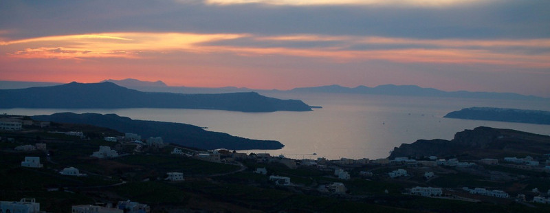 Caldera at sunset from Pyrgos