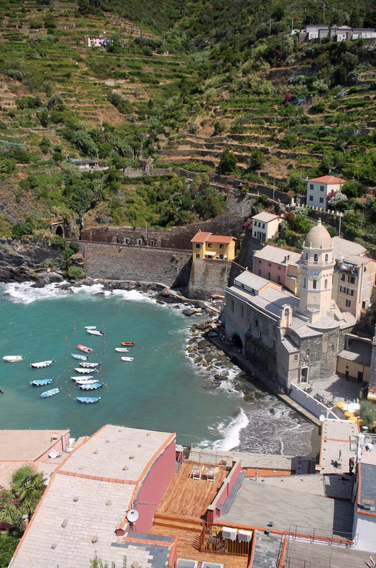 Vernazza Harbour from Tower of Doria Castle