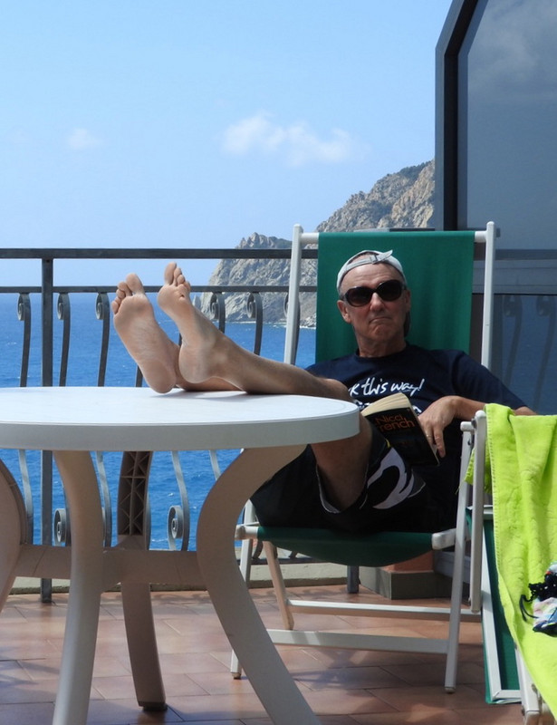 Relaxing on the balcony, Hotel Porto Roca