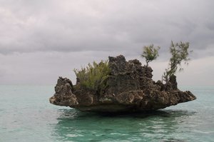 Rock formation in lagoon near Le Morne