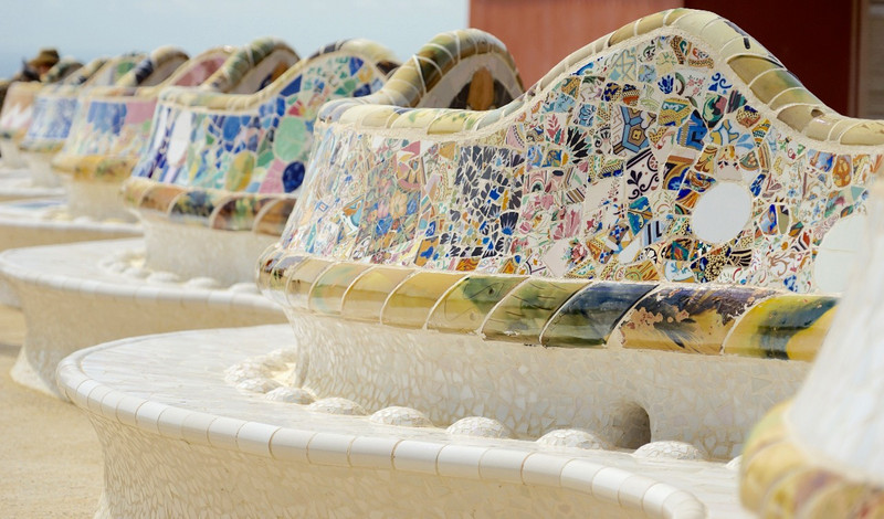 Park Guell - Gaudi style seating, Barcelona