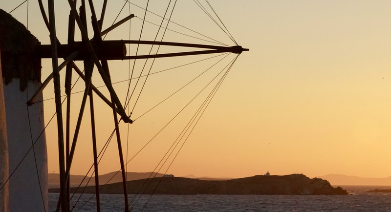 Sunset, Mykonos windmills