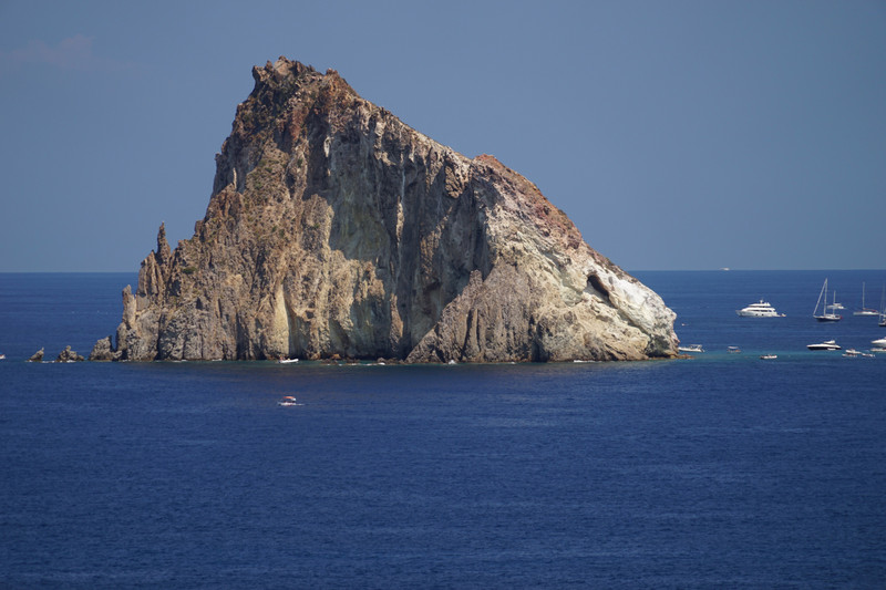 Sulphur stained island offshore from Panarea
