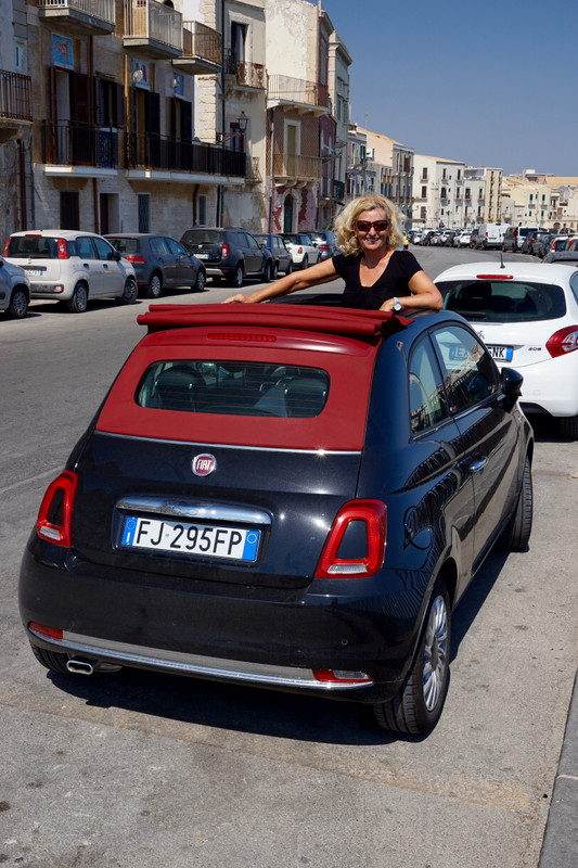Our trusty Fiat 500, Ortigia