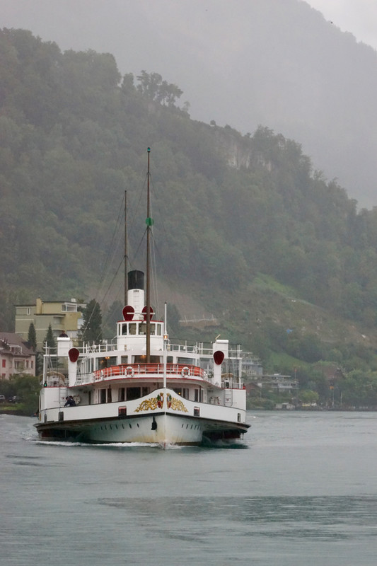 Paddle steamer, Lake Lucerne at Weggis