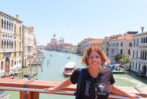 Venice - Jody on The Accademie Bridge