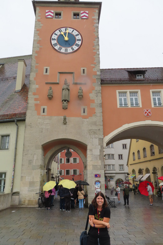 Regensburg - Jody at the Clock Tower