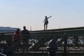 Budapest - Tourist Dancing on the Green Bridge