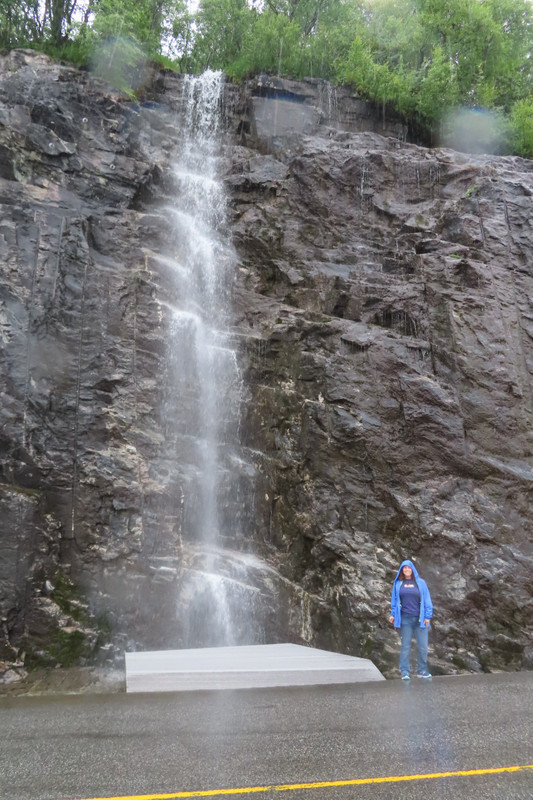 Jody At The Roadside Waterfall
