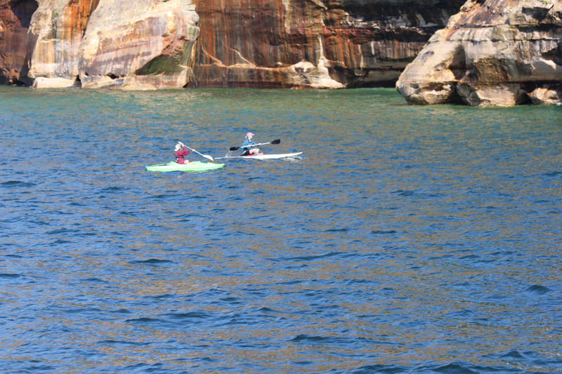 Pictured Rocks Cruise - Kayakers in 55 Degrees