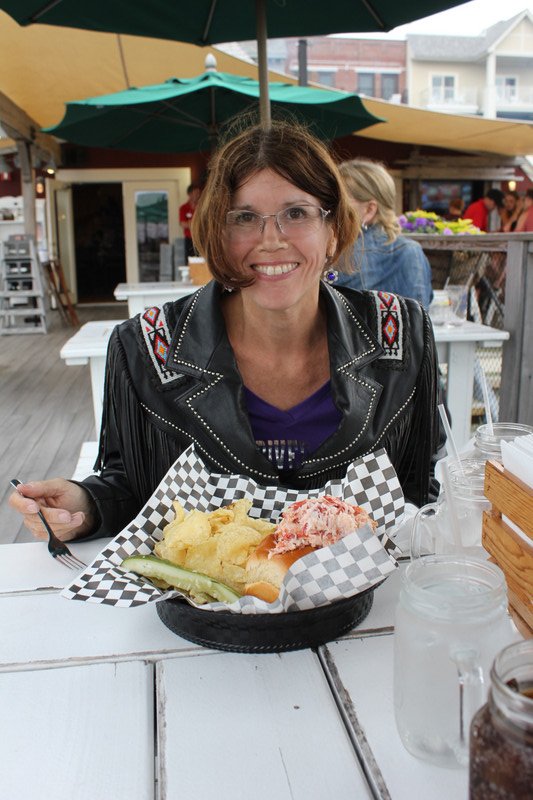 Bar Harbor - Jody With Her First Lobster Roll