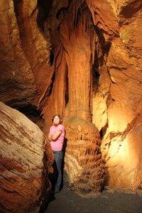 Shenandoah Caverns - Jody at Rock Formation