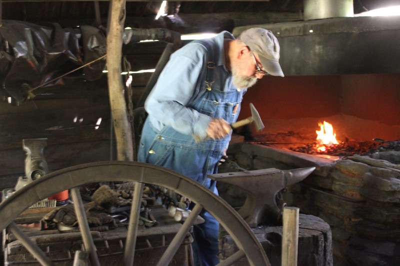 Blue Ridge Parkway - Blacksmith Working at Mabry Mill