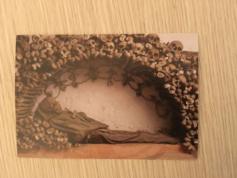 Photo of postcard the &#39;bone art&#39; in the crypt