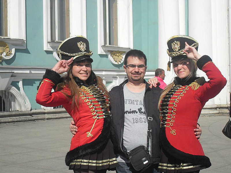 The Russian Soldiers in front of the Hermitage