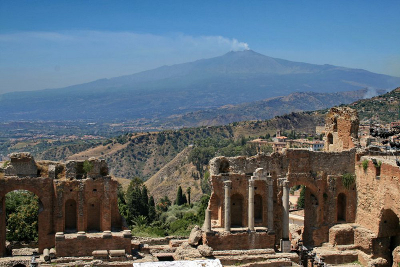 Mt. Etna viewed from Taormina