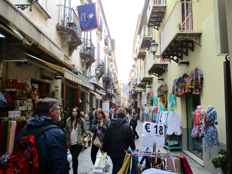 Shoppers on Via Cesareo