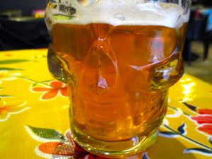 Beer served in a "Skull Mug"