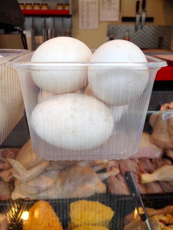 Jumbo eggs at the market