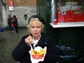 Munching on Belgian fries