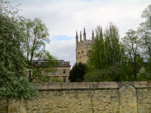 Partial view of Merton College tower