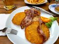 Potato pancakes, bacon and sauerkraut