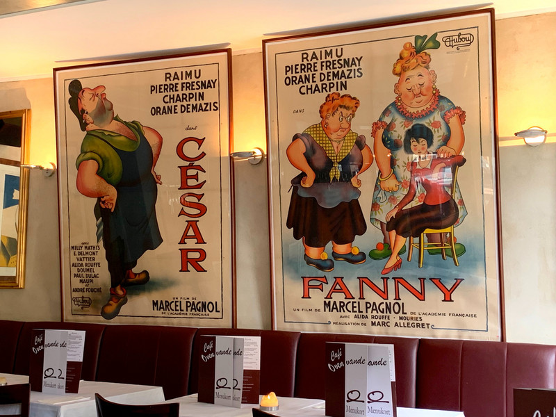 Classic posters in cafe