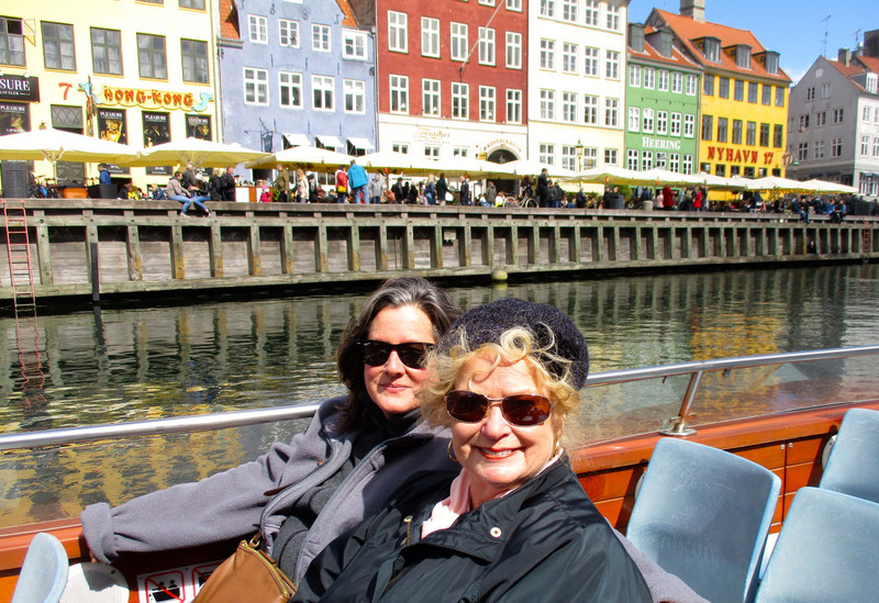 Cindy and Dee aboard the canal boat