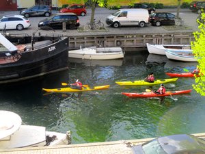 Kayakers on Christianshavn canal