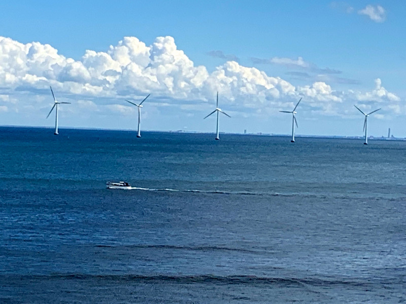 Wind turbines off coast of Denmark