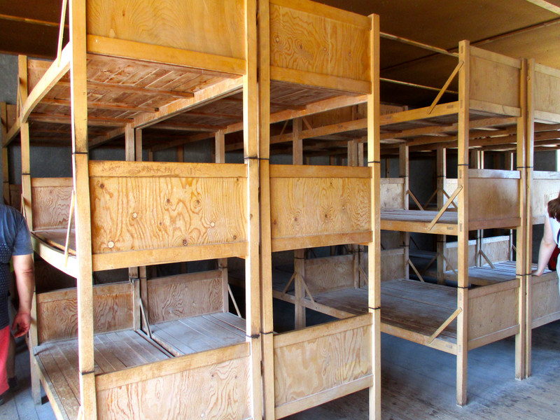Replicas of bunks on display