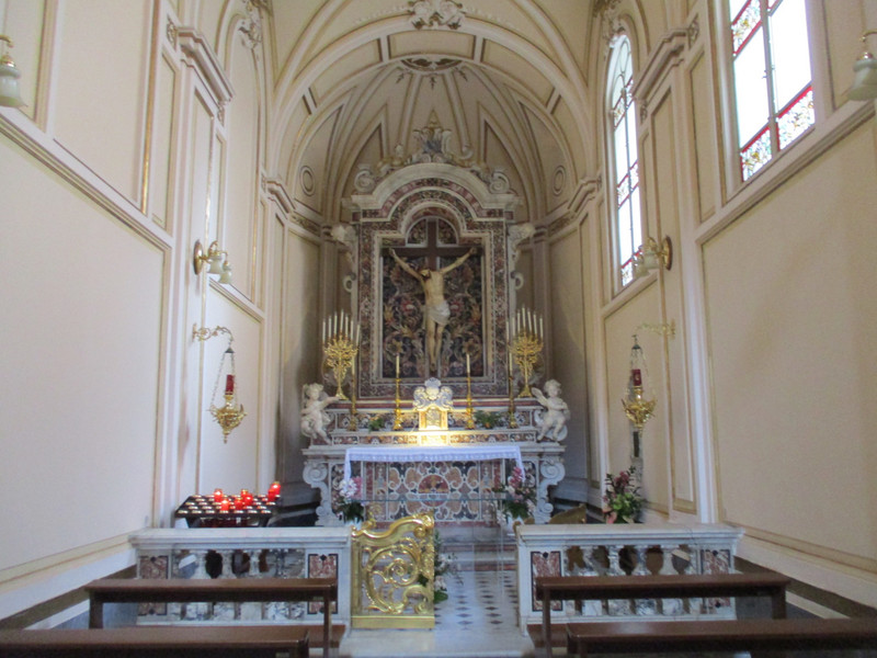 Side chapel inside Sorrento cathedral