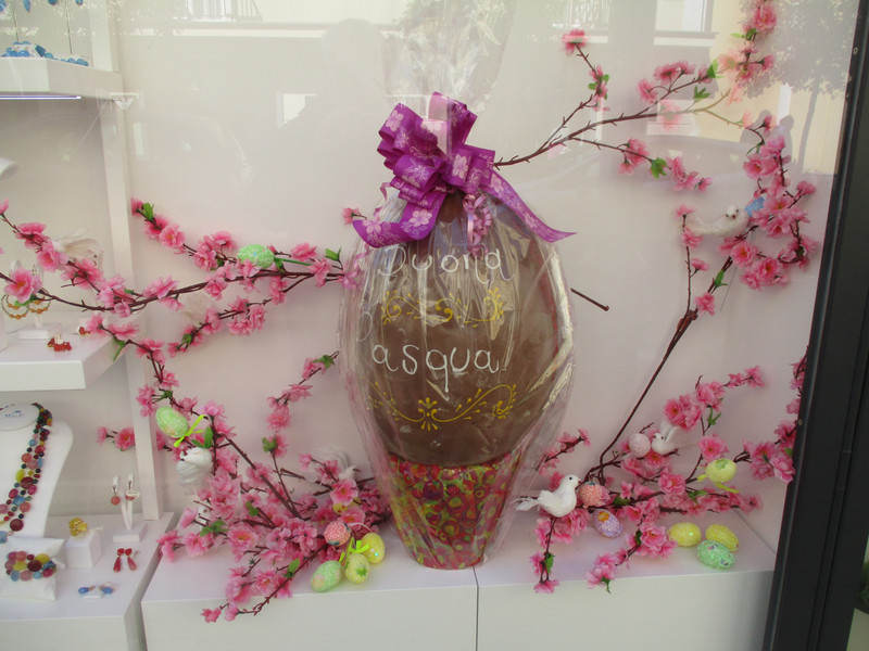 Easter display in store on Corso Italia
