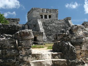 The ancient Mayan ruins at Tulum 