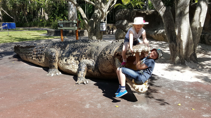 Jake &amp; Sophie tackling a full size croc 