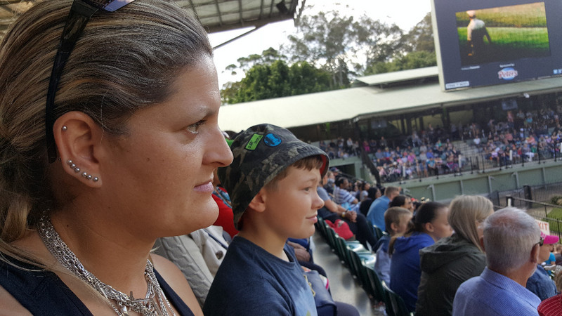 Watching the show at the Crocoseum
