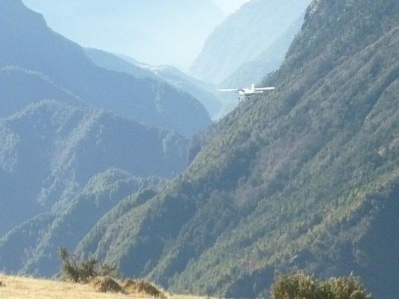 Flight heading down the valley