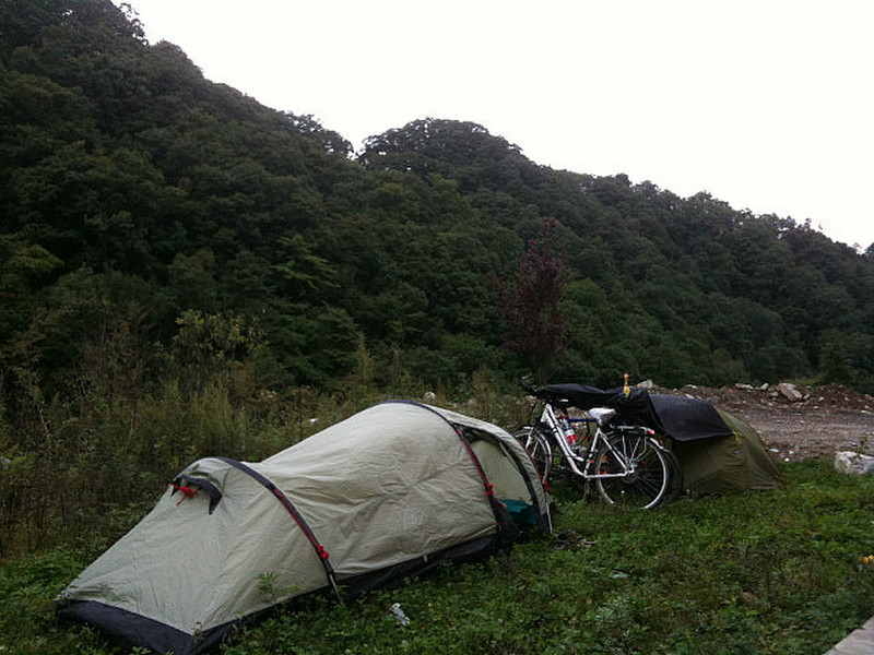 Camping just before the tunnel